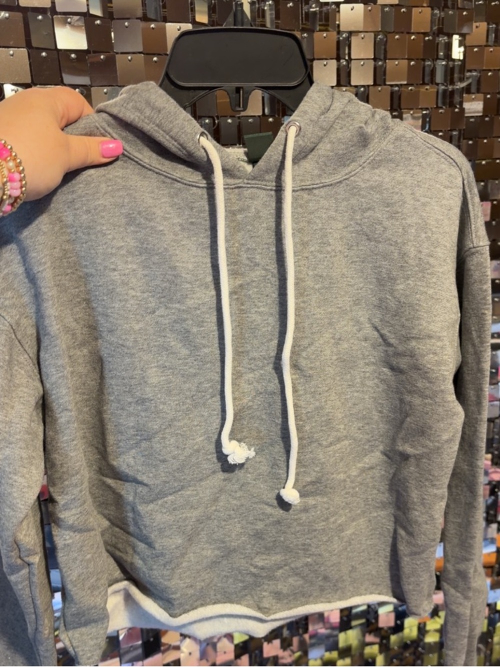 Gray Women's Hooded Pullover Sweater - XS